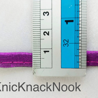 2mm Flanged Insertion Piping on 9mm Band, Violet Purple Art Silk Fabric Trim, Cord piping Trim
